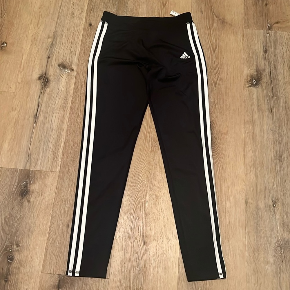 ADIDAS GIRLS SIZE XL (16)BLACK LEGGINGS